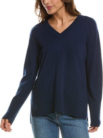 Fort&eacute; Cashmere Hi Low Easy V-Neck 100% Cashmere Sweater