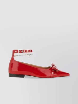 Ganni embellished slingback ballerina shoes