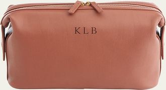 Royce Leather Monogrammed Large Leather Toiletry Bag