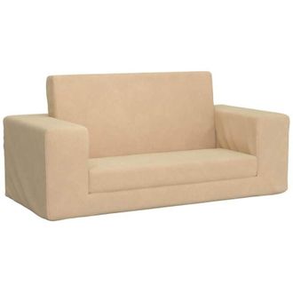vidaXL Sof&aacute; Cama De Ni&ntilde;os 2 Plazas Felpa Suave Crema Vidaxl