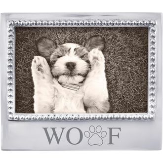 Mariposa Beaded Woof 4 x 6-Inch Picture Frame in Silver at Nordstrom