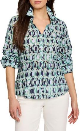 Nic+Zoe Ikat Rings Button-Up Shirt in Green Multi at Nordstrom Rack, Size X-Small