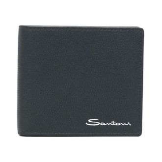 Santoni Wallets & Cardholders, male, Blue, Size: ONE SIZE Tumbled Leather Wallet