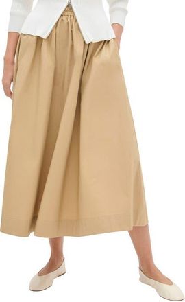 Aligne Natalie Organic Cotton Skirt in Camel at Nordstrom, Size 10
