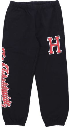 HUF Zwarte Fleece Trainingsbroeken met Elastische Taille - Heren - Sweatpants - Zwart - L - Katoen - Broeken