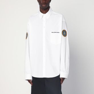 Balenciaga White Uniform Merch button-down shirt