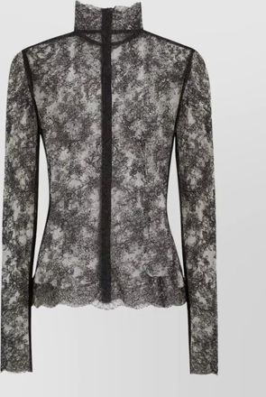 Dolce & Gabbana chantilly lace top high neck long sleeves