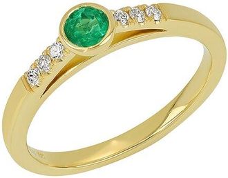Bony Levy 18K 0.27 Ct. Tw. Diamond & Emerald Ring
