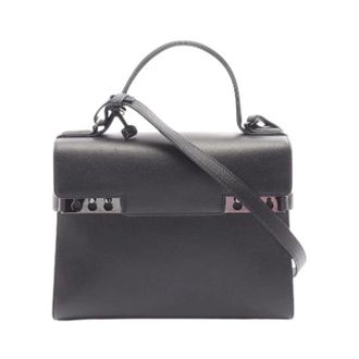 Delvaux Pre-owned Tempete MM Leder 2way Tas - Dames - Pre-owned - Zwart - Maat: ONE Size Leer