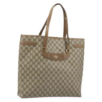 Gucci Pre-owned Tote Bags, female, Beige, Size: ONE SIZE Pre-owned Vintage GG Canvas Tote