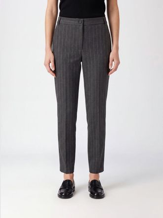 Pinko Pantaloni chino gessati slim fit in misto lana a vita media