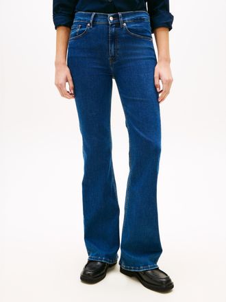 Tommy Hilfiger Bootcut-Jeans TOMMY HILFIGER FINN FLARE RW, Damen, Gr. 26, L&auml;nge 30, emi, Denim/Jeans, Obermaterial: 82% Baumwolle, 16% Polyester, 2% Elasthan, unifar