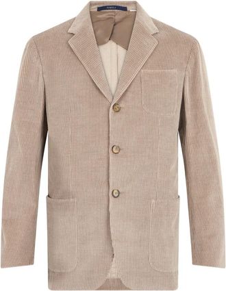 Fedeli Enkelrijig Jasje - Heren - Blazers - Beige - M - Katoen - Jassen