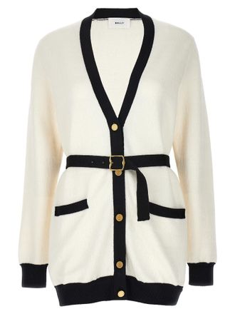 Bally Bicolor Viscose Womens Cardigan