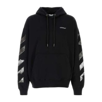 Off-white Hoodies, male, Black, Size: L Metal Arrow Skate Hoodie