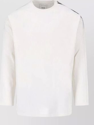 Yohji Yamamoto cotton gradient-stripe logo-print raglan long-sleeve t-shirt