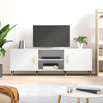 vidaXL Vidaxl - Mueble Para Tv Madera De Ingenier&iacute;a Blanco 150x30x50 Cm