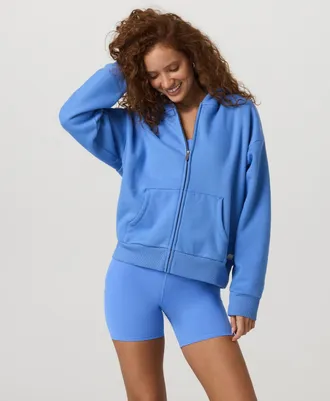 Vuori Clothing Restore Full Zip Hoodie | Riviera Blue | XS, Size Extra Small