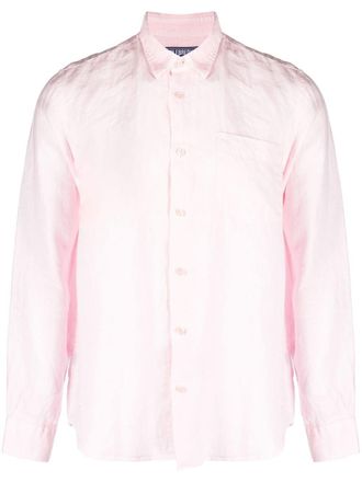 Vilebrequin Caroubis long-sleeved linen shirt - Pink