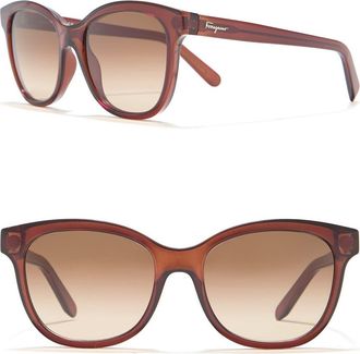 Ferragamo 55mm Plastic Cat Eye Sunglasses in Crystal Brown at Nordstrom Rack