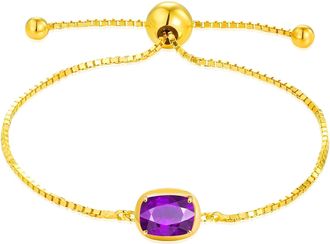 MAX + STONE 18K Gold Over Sterling Silver Gemstone Bracelets 8 Inches