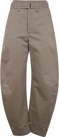 Christophe Lemaire Geknoopte Tapered Broek - Dames - Broeken - Beige - S - Katoen - Broeken