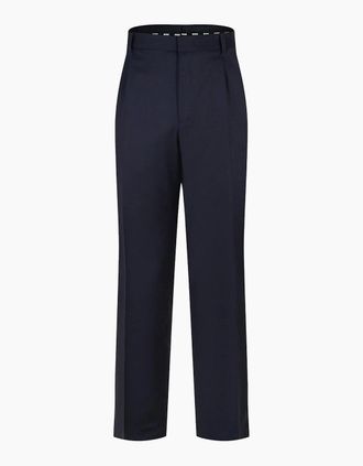 HUGO BOSS Mens Straight Trousers H - Navy - Size: 38L 48l