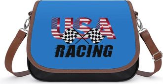 Generic Racing Flag Fashion Womens Crossbody Bags Novelty Handbag Shoulder Bag Purse