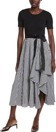 Gracia Asymmetrical Ruffle Detail Midi Dress