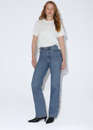 Dr. Denim Moxy High Straight Jeans in Cape Sky Worn Hem at Nordstrom, Size X-Large