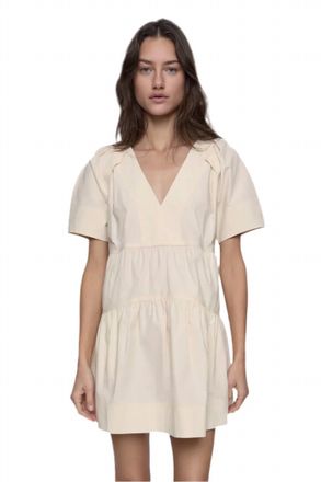 Rebecca Minkoff Vera Tiered Mini Dress In Chalk
