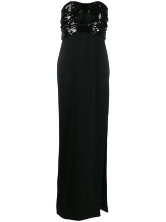 Saint Laurent Avondjurk met pailetten - Zwart