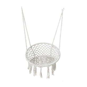 Petits Meubles Sill&oacute;n tejido suspendido cuerda, acero blanco