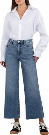 Kut from the Kloth Womens Meg High Rise Fab Ab Wide Leg Raw Hem In Gripping