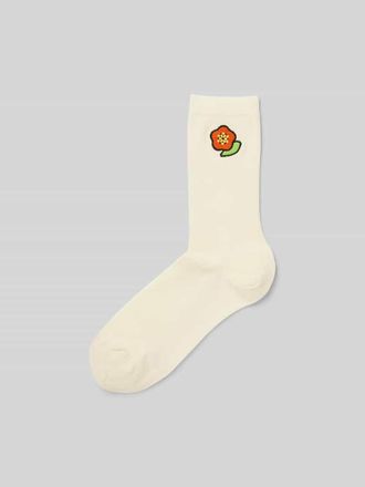 Kenzo Socken mit Label-Stitching in Offwhite, Gr&ouml;&szlig;e 36-39