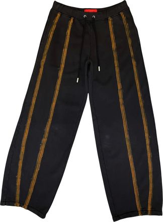 ECKHAUS LATTA stripe-detail drawstring trousers - Grey