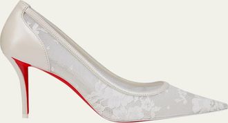 Christian Louboutin 80mm Miss Z Floral Mesh Pumps