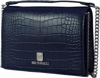 Bruno Magli Schoudertas - Dames - Tassen - Blauw - Maat: ONE Size Poliester