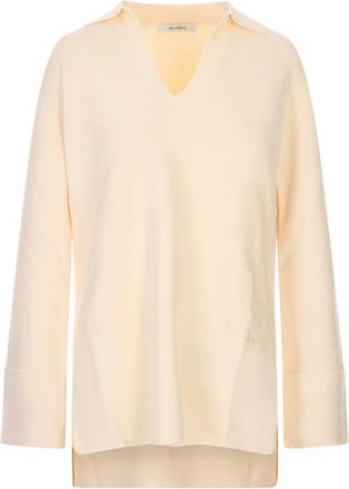 Max Mara Overhemden, Dames, Beige, S, Nylon, Maglia Fuggito Knit