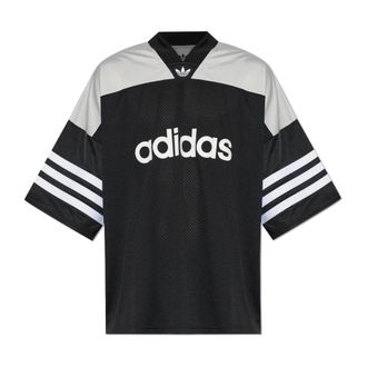 adidas Oversize T-shirt met logo - Heren - Tops - Zwart - Maat: 2XL Leer