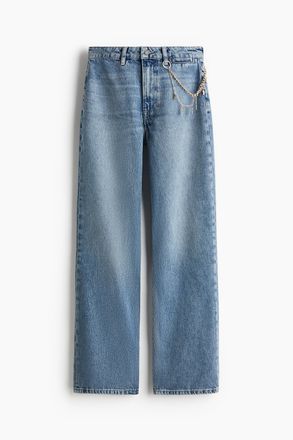 H&M Straight High Jeans - Denimblau