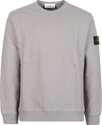 Stone Island Minimalist Light Grey Cotton Sweatshirt