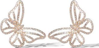 Jessica Simpson Textured Butterfly Gold-Tone Stud Earrings at Nordstrom