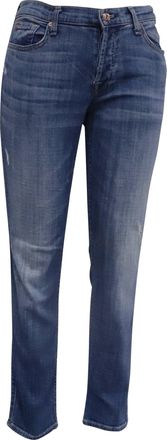 7 For All Mankind Mid-Rise Jeans in Blue Cotton