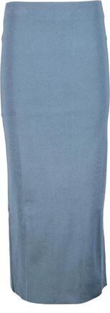 Fabiana Filippi Rokken, Dames, Blauw, S, Polyester, Elastische Lange Gebreide Rok