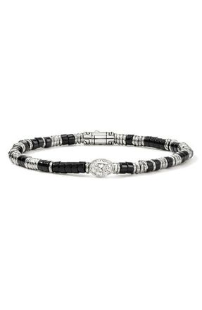 John Hardy JH Lovestruck Heishi Bracelet, Sterling Silver, Hardstones, Lab-Grown Diamond, 1.0TCW at Nordstrom, Size X-Large