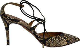 Aquazzura Snakeskin-Effect Self-Tie Pumps in Multicolor Leather