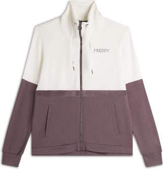 Freddy Felpa da donna Zip e Collo Alto con Banda in Velluto