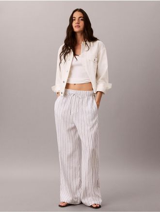 Calvin Klein Jeans Calvin Klein Womens Linen Blend Pull-On Pants - Multi - XL