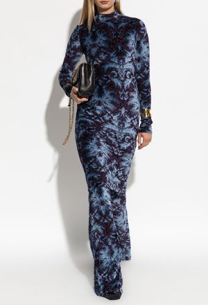 Etro Dress With A Velvety Finish, Womens, Navy Blue